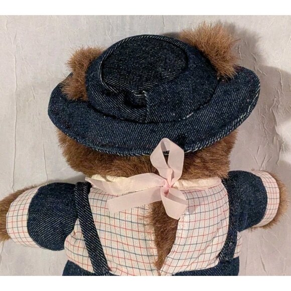Soft Things Bear Plush Teddy Freckles Jeans Stuffed Animal Overalls Country Vtg - Picture 8 of 14